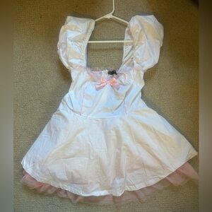 Dolls Kill Pink and White Lace Detail dress